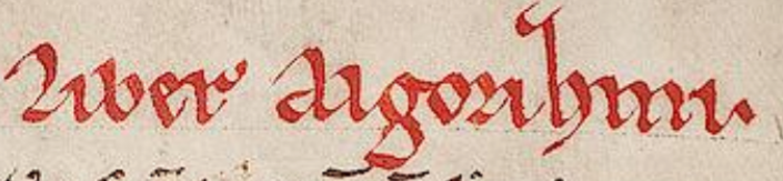 Bildausschnitt Salemer Codex Liber Algorizmi - Schreibweise von Buchstabe "Z"